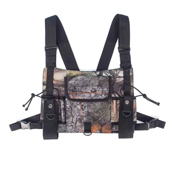 

Two way Radio Vest Chest Hunting Bag Rig Harness Front Pack Pouch Holster Vest Rig Walkie Talkie bag outdoor hunting