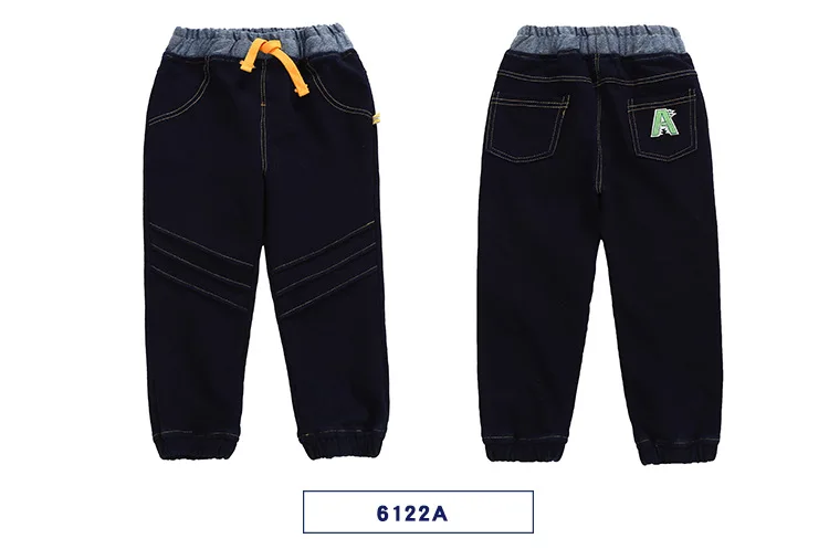 Lazada2018 осень и зима стиль детские джинсы трикотажные мультфильм буквенные штаны для мальчиков