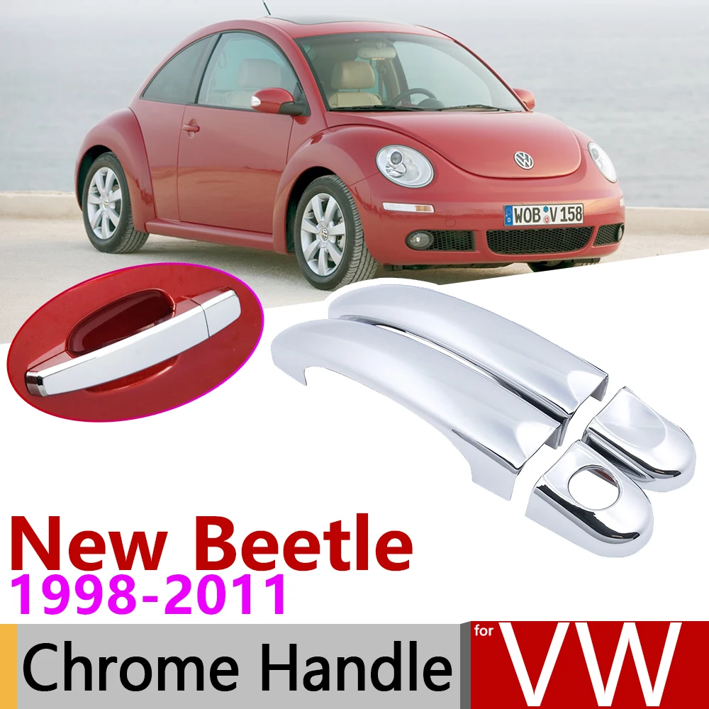 Для Volkswagen VW New Beetle 1998~ 2011 хромированные дверные ручки крышки автомобиля аксессуары наклейки отделка комплект 1999 2001 2003 2005 2007 2010