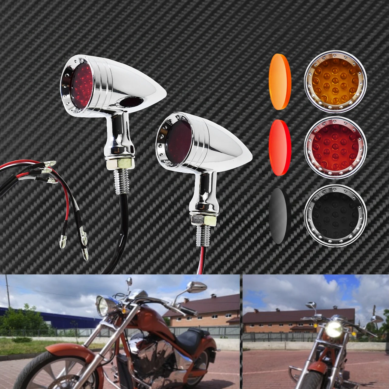 Светодиодный мигалка для мотоцикла с поворотным сигналом оранжевый и красный