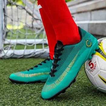 

Outdoor Men Boys Soccer Shoes Football Boots High Ankle Kids Cleats Training Sport Sneakers Size 35-45 Dropshipping