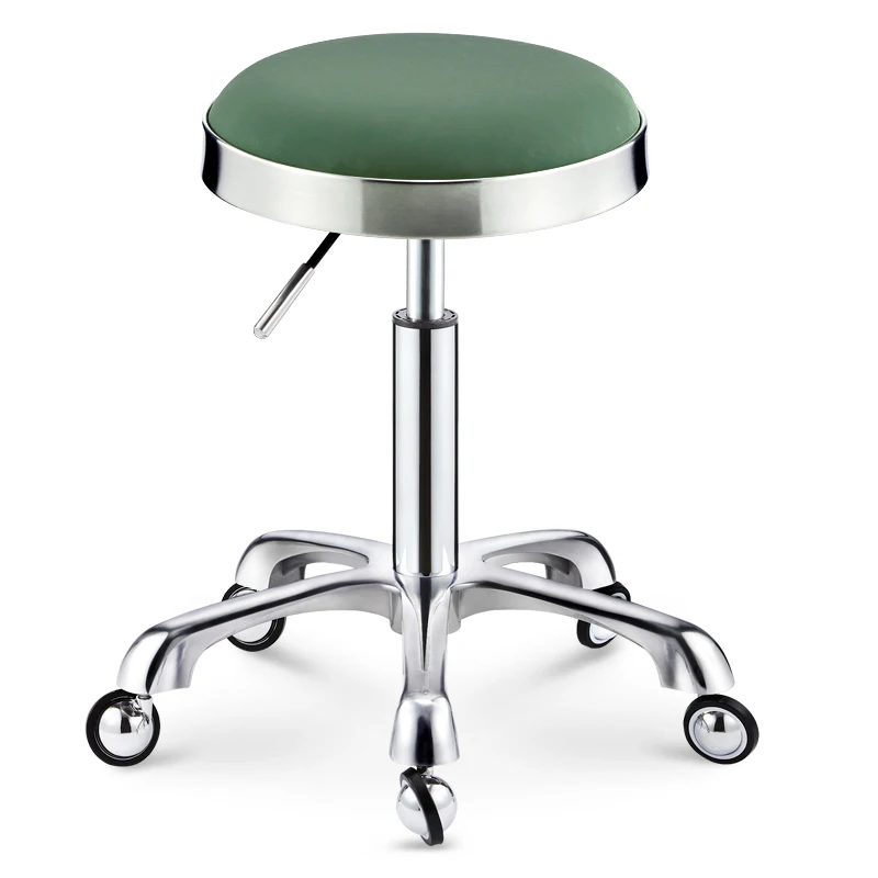 Крепкое парикмахерское кресло из нержавеющей стали с металлическим поворотом подъемные стулья для красоты акриловые стулья для вышивки ногтей с роликами - Цвет: 23