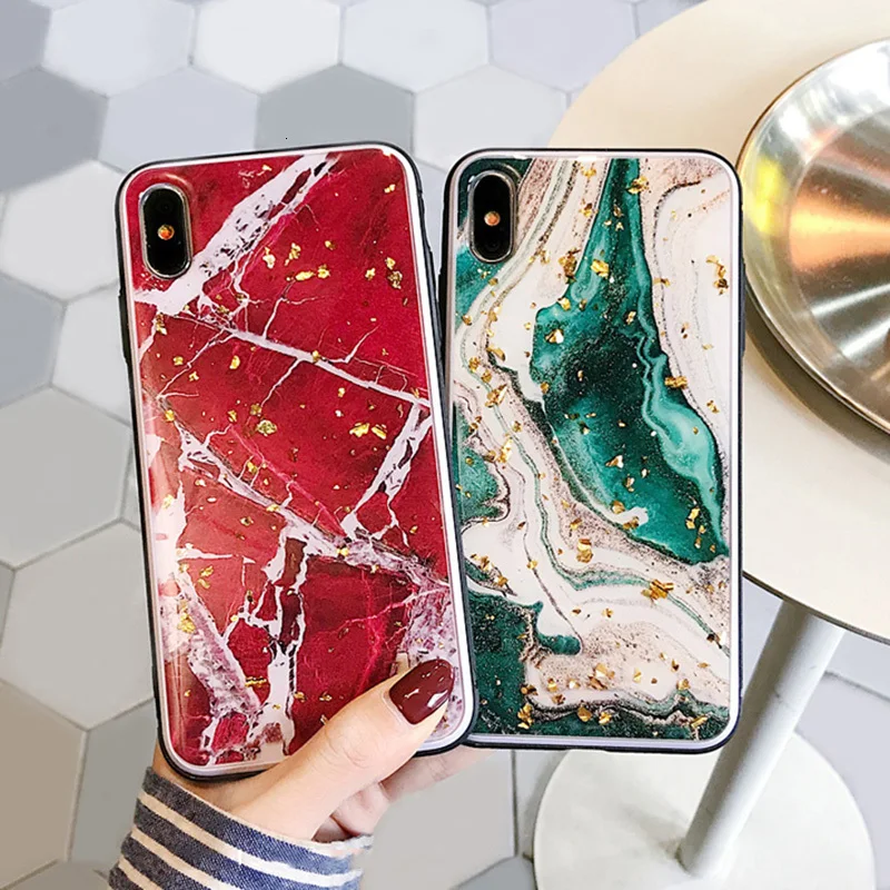 Модный художественный Агат мраморный Золотой стержень чехол для iphone X XS Max XR