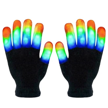 

Kid Adult LED Flashing Magic Glove Glow In The Dark Toys Lighting Mittens Luminous Gloves Children Adult LED Finger Light Gloves