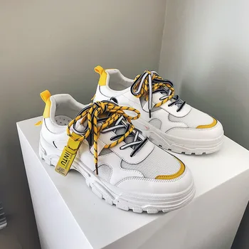 

Men Casual Shoes Breathable Brand Light Man Fashion Sneakers Autumn Thick BottomTrend Flats Shoes