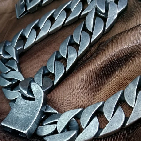 Top quality 316L stainless steel Retro curb 24mm solid heavy long chain necklace jewelry N414