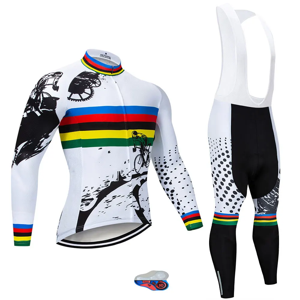 set 8 no fleece Мужская зимняя теплая одежда для велоспорта, новинка, Moxilyn с длинным рукавом, комплект из Джерси для велоспорта, Ropa Ciclismo, MTB, велосипед, одежда для велоспорта - Цвет: set 8 no fleece