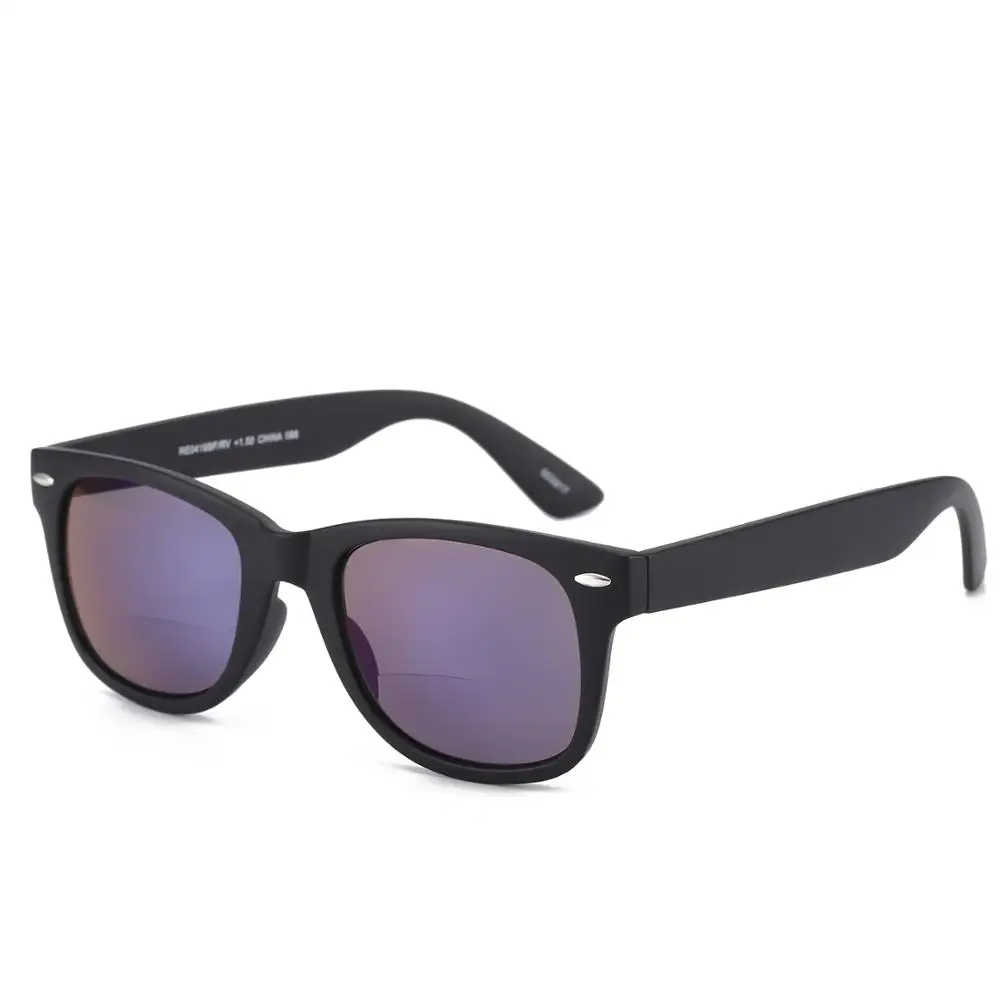 Matte Black SPH+ 1,0 1,5 2,0 2,5 3,0 3,5 бифокальные очки для чтения, солнцезащитные очки для женщин и мужчин, очки для пресбиопии, классические квадратные солнцезащитные очки с диоптриями - Цвет оправы: Matte Black