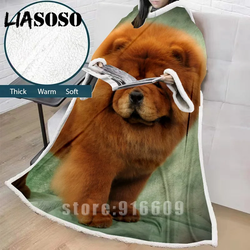 10 LIASOSO зимнее «ленивое» одеяло с 3D принтом в виде собаки, одеяло с рукавами, семейное одеяло, мягкое теплое одеяло, покрывало, одеяло, накидка - Цвет: 10
