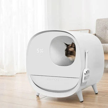 

Intelligent Cat litter Basin fully enclosed drawer type cat toilet extra large deodorant anti-splash pedal Channel cat supplies