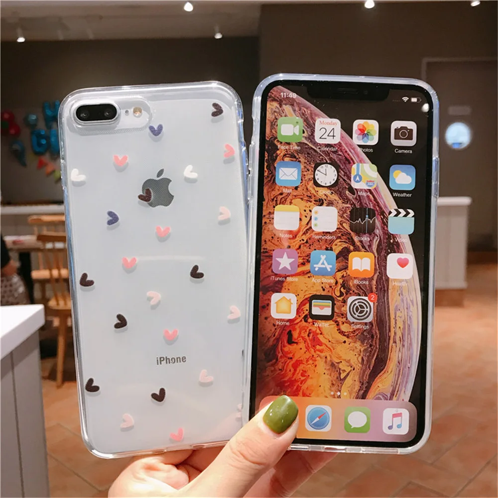N1986N Телефон чехол для iPhone 6 6s 7 8 Plus X XR XS Max модная красивая Маргаритка Любовь Сердце прозрачный мягкий TPU для iPhone X