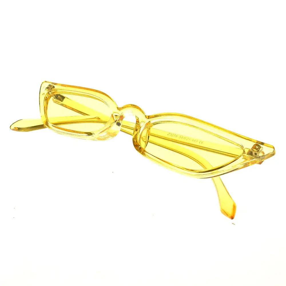 Новые модные солнечные очки женские мужские ретро красочные прозрачные маленькие красочные очки для глаз кошки горячая распродажа - Цвет оправы: Цвет: желтый