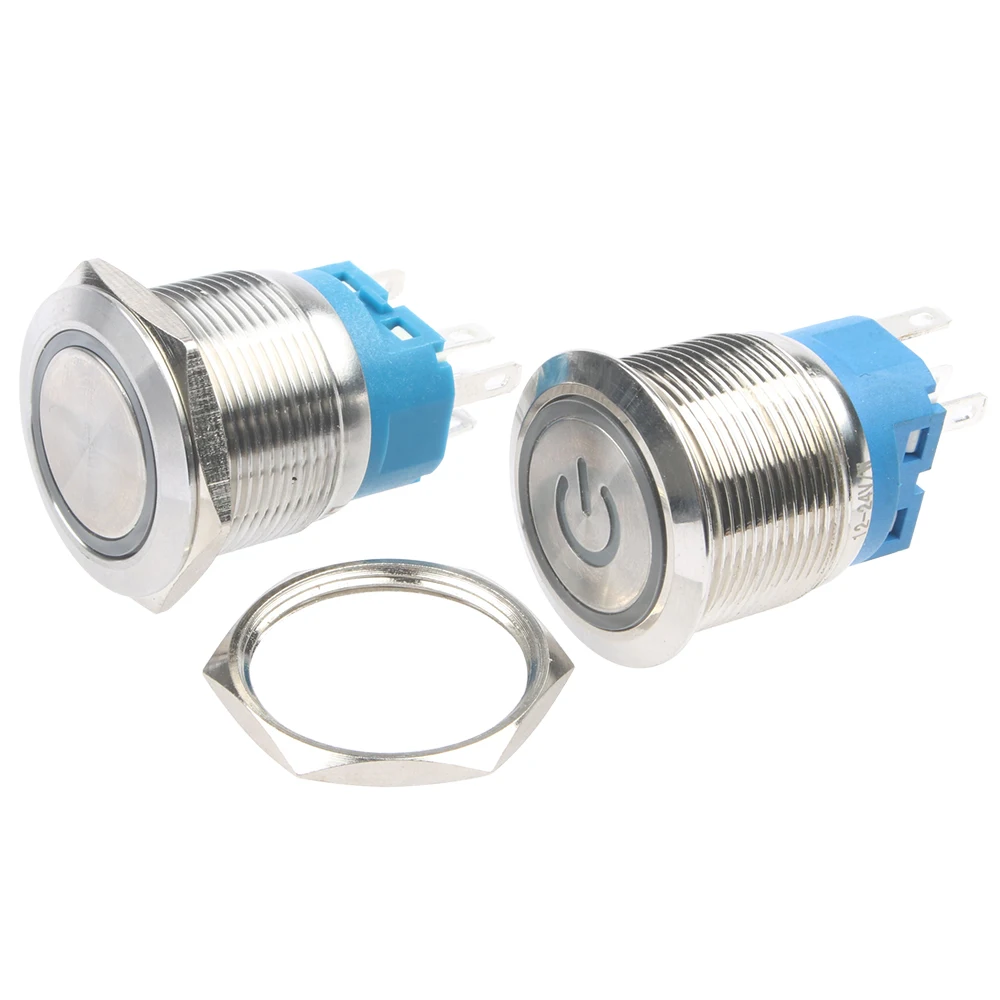 12mm 16mm metall push button switch power-taste Wasserdichte Flachen, kreisförmigen taste LED licht selbst-lock-reset-taste 1NO1NC – Detail 17