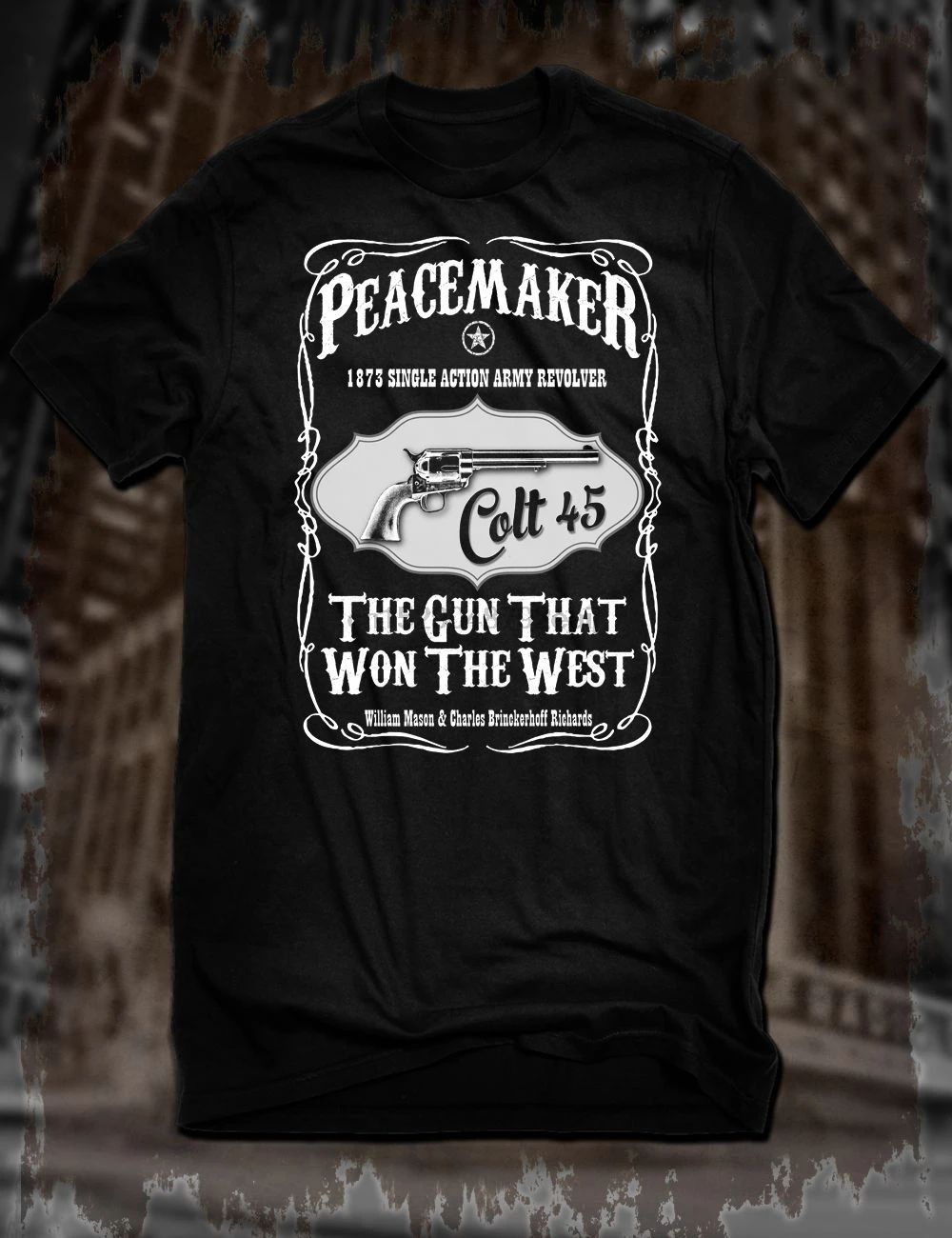 Новая футболка Wild West Colt 45 Peacemaker с одним действием армейский револьвер высокое