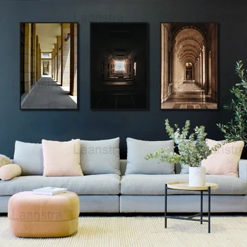 

Canvas Painting Retro Architecture Abstract Decoration Arch Cloister Poster Printing Wall Art Picture Living Room Office Decor