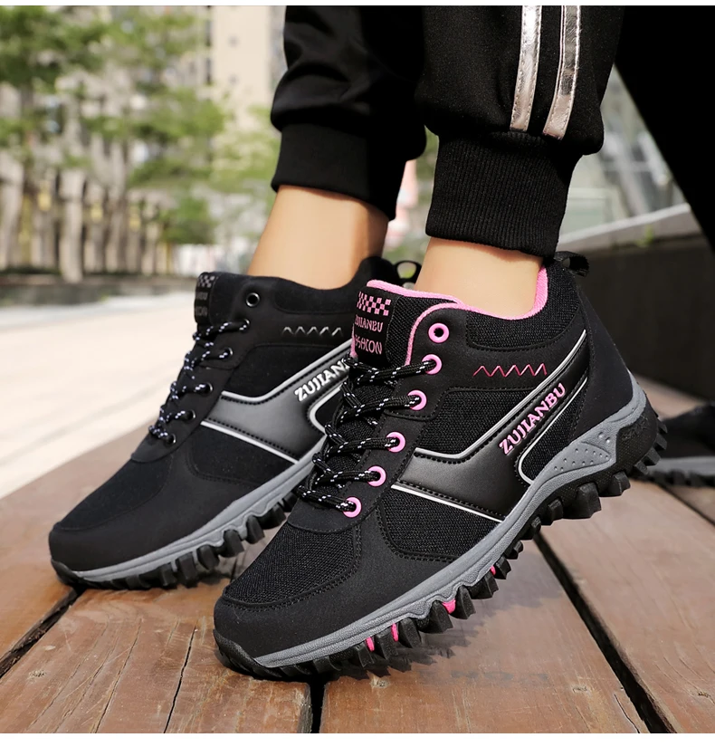 WWKK New Arrival Winter Pro-Mountain Outdoor Hiking Shoes For Men Women Add Hiking Boots Walking Warm Training Trekking Footwear