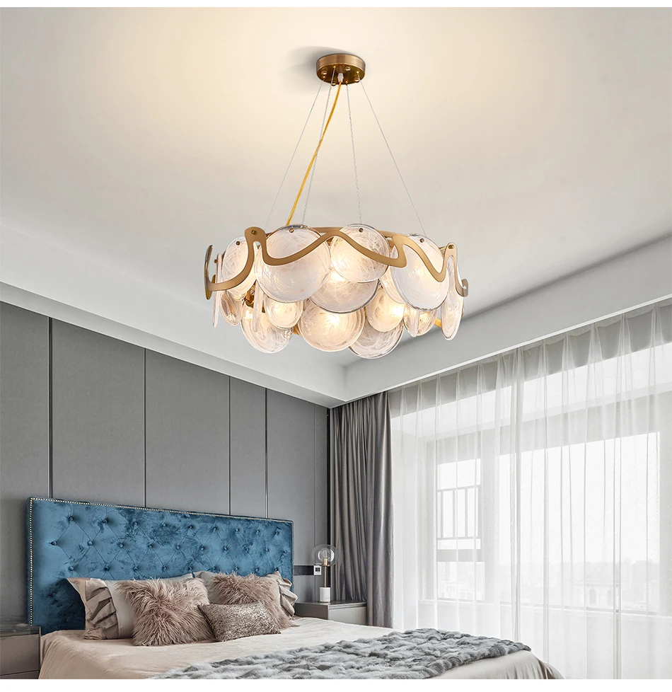Youlaike Современный Люстра светильник ing для гостиной роскошный круглый стеклянный подвесной светильник для столовой спальни светильник