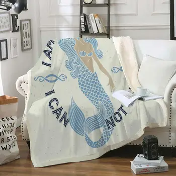 

Mermaid Throw Blanket Little Princess Sherpa Blanket Kids Girls Retro Cozy Bed Sofa Blanket Drop Ship