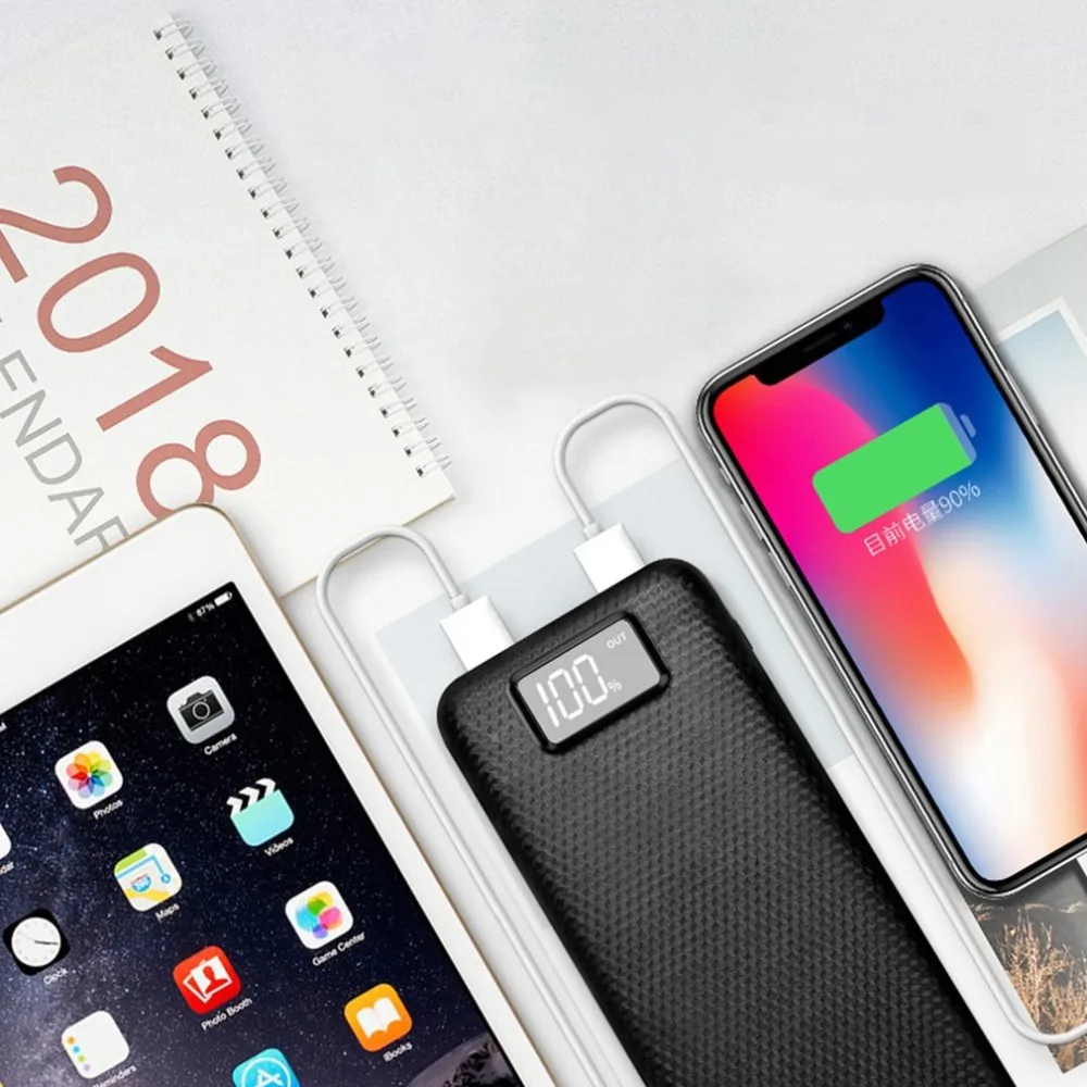 Печатная плата для портативного зарядного устройства power Bank Shell ЖК-дисплей с двумя выходами USB зарядное устройство корпус DIY комплекты модуль 8 шт 18650 батарея