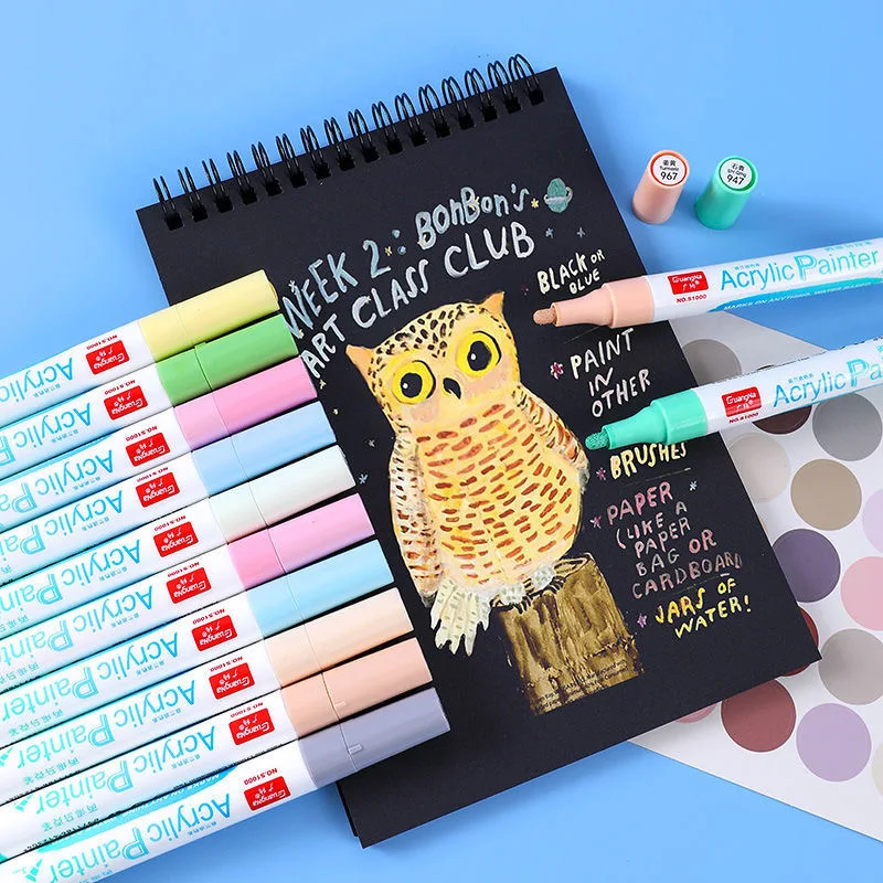 Morandi Acrylic Marker Art Paint Markers Pen Set for 12/24/36/48 Colored Rock Ceramic Porcelain Mug Glass Wood Fabric Canvas CD |