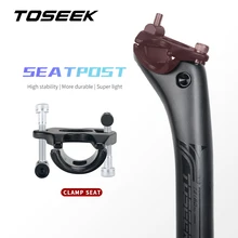 Toseek-selim de carbono 27.2/30.8/31.6mm, preto fosco, mtb/estrada, comprimento do selim de 400mm, peças para tubo do assento de bicicleta