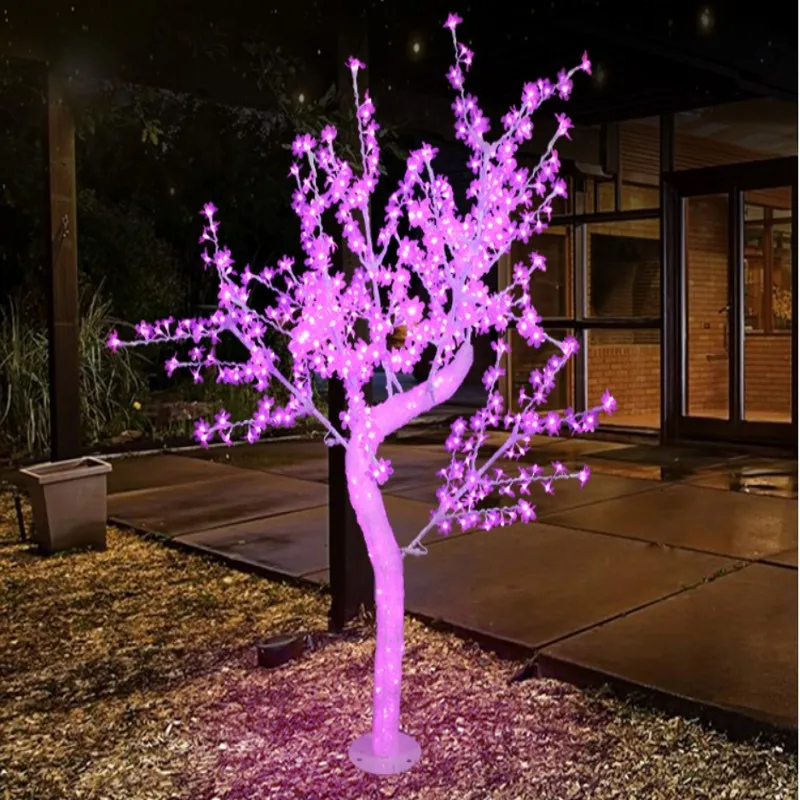 Hx006 lampe d'arbre a conduit la lumière chaude cerisiers en fleurs lampe d' arbre de cuivre petite lampe de bureau festival lampe arbre de décoration