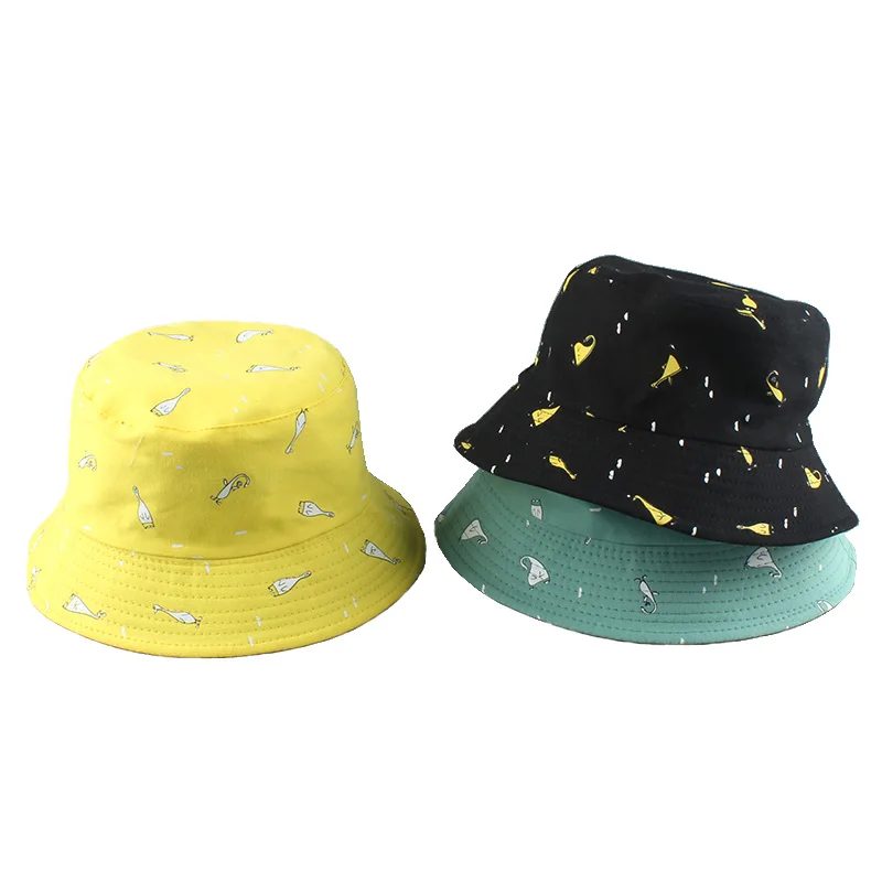 Панама Bucket Cap унисекс хлопок мультяшная ведро шляпа мужчины женщины Bob хип хоп