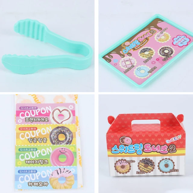 Simulation Mini Donut Shop Cashier Model Kids Pretend Play Education Toy Gift set kit for Children Birthday gifts 5