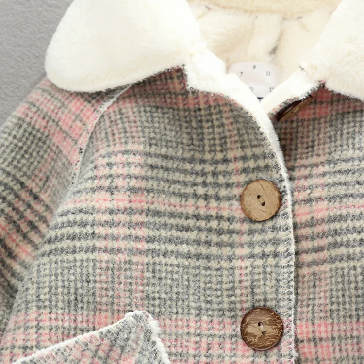 1-4 Year-old Girl's Woolen Coat Baby Plush Coat Women's Children's Winter Wear New Girl Baby Jackets Coat Kids Clothes