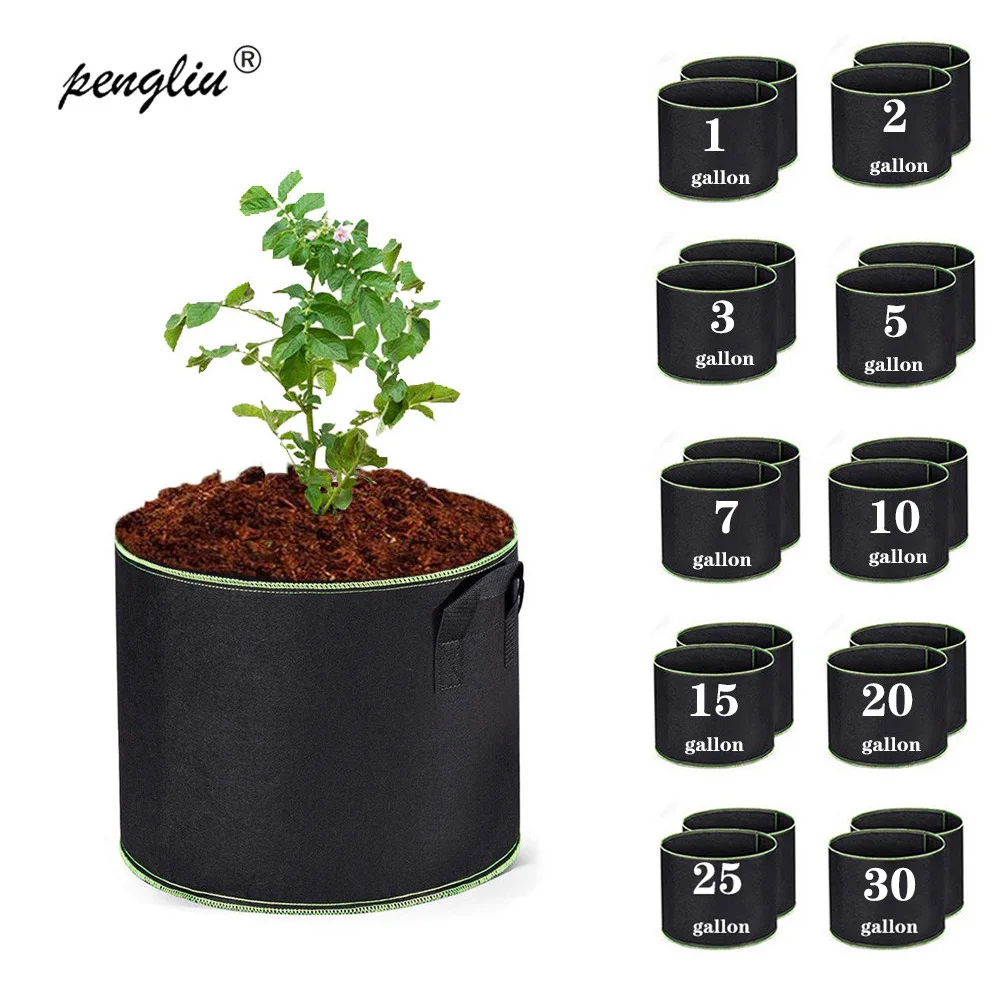 Maten Gallon Grow Zwart Verdikking Stof Kwekerij Pot Plant Pouch Wortel Container Bloem Planter Diy Aardappel Tuinieren _ - AliExpress Mobile