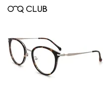 O-Q CLUB, новинка, женское стекло, es, оптическая оправа, кошачий глаз, металлическое стекло, es оправа, прозрачные линзы, очки, 3 цвета, стекло для глаз, для девушек, близорукость, стекло