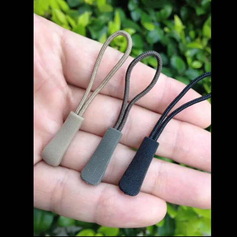 

5PCS Zipper Sliders Pack Zipper Pulls Cord Rope Ends Lock Zip Clip Strap For Backpack Gym Suit Garment EDC