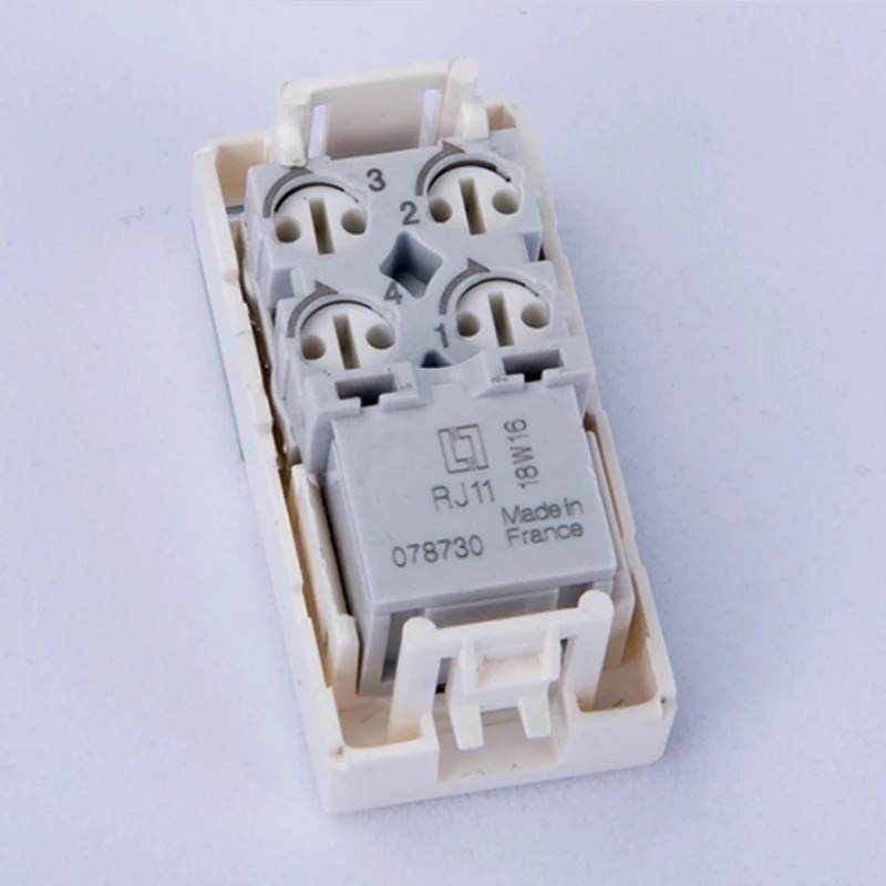 50pcs/lot Legrand style cat3 phone module LEGRAND section free call module French module 78730