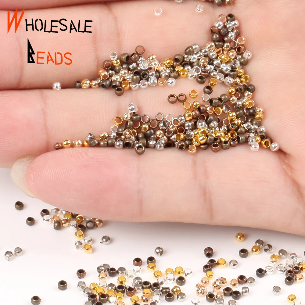 500pcs Fastener Crimp Beads End Beads Metal Ball Stopper Spacer Bead Crimp  Beads for Jewelry Making Findings DIY Wholesale - AliExpress