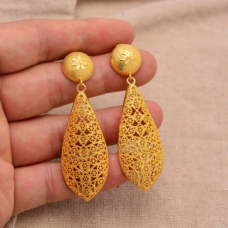 Ethnic Indian Fashion Jewelry  New Arrival Fine Gold Plated Stud Earring Women 