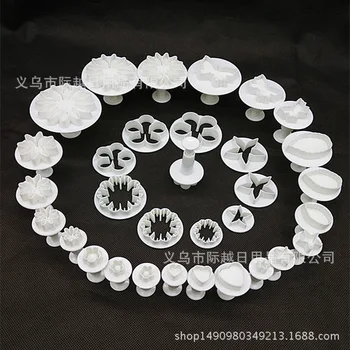 

Baking Tool 10-33 Pieces Fondant Cake Mould Set Spring Embossed Stencil Plastic Knife for Biscuits Cutting
