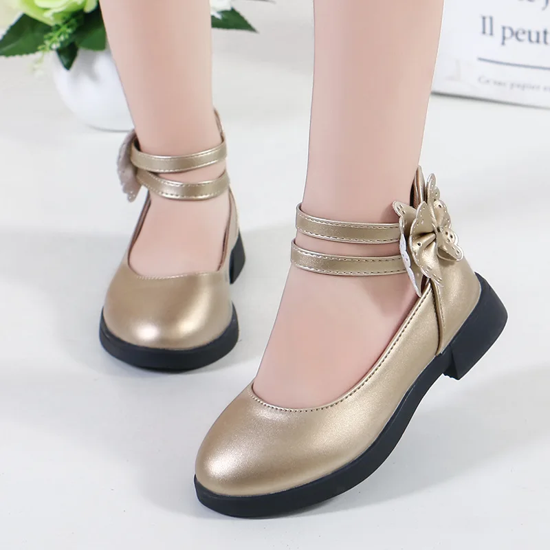 Детская кожаная обувь для девочек детская больших Свадебные вечерние туфли