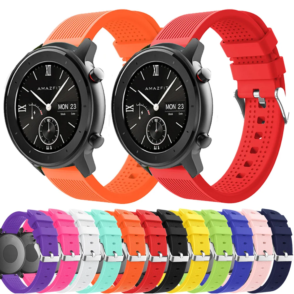 Спортивный силиконовый ремешок для Huami Amazfit GTR 42 мм сменный 20 часов резиновый