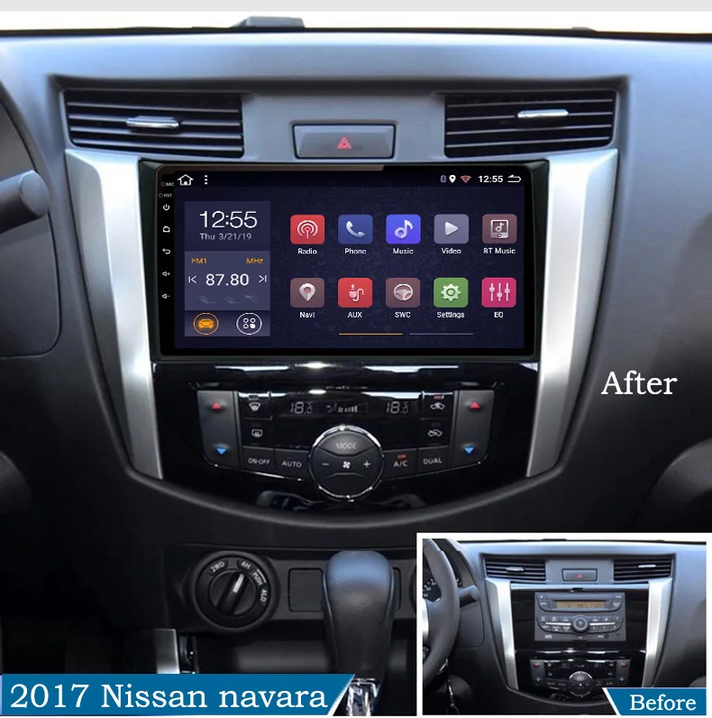 Best PX6 4G+64G 10.1 inch Android 9 ips screen car multimedia system For Nissan navara NP300 2016-2018 car gps radio navigation 1