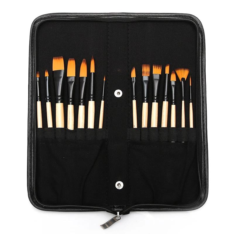 14 pcs Professional Paint Brushes Different Shape Nylon Hair Artist Painting Brush For Acrylic Oil Watercolor Art Supplies