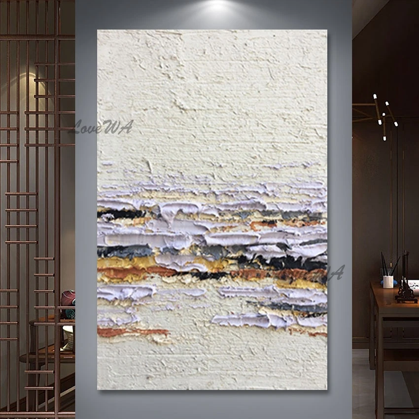 

High Quality Heavy Thick Palette Knife Textured Abstract Oil Painting Unframed Picture For Living Room Home Decoration Piece