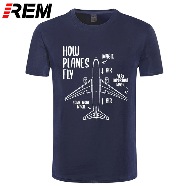 REM Novelty How Planes Fly Engineer Pilot Airplane T-Shirt Mens