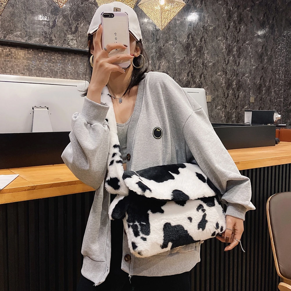 fluffy tote bag leopard