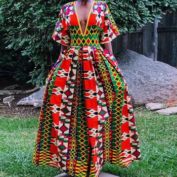 

High Elastic Waist Long Sleeve Jumpsuit Women Romper Fashion One Piece Overalls Casual Party Streetwear Dashiki African Dresses