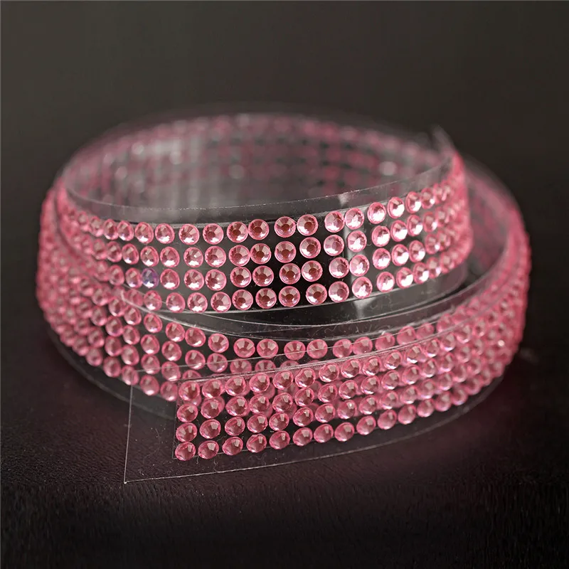pink 1 шт. DIY лента модная Высококачественная самоклеящаяся акриловая стразы наклейка на Скрап букинг ремесло DIY стикер ручной работы - Цвет: pink