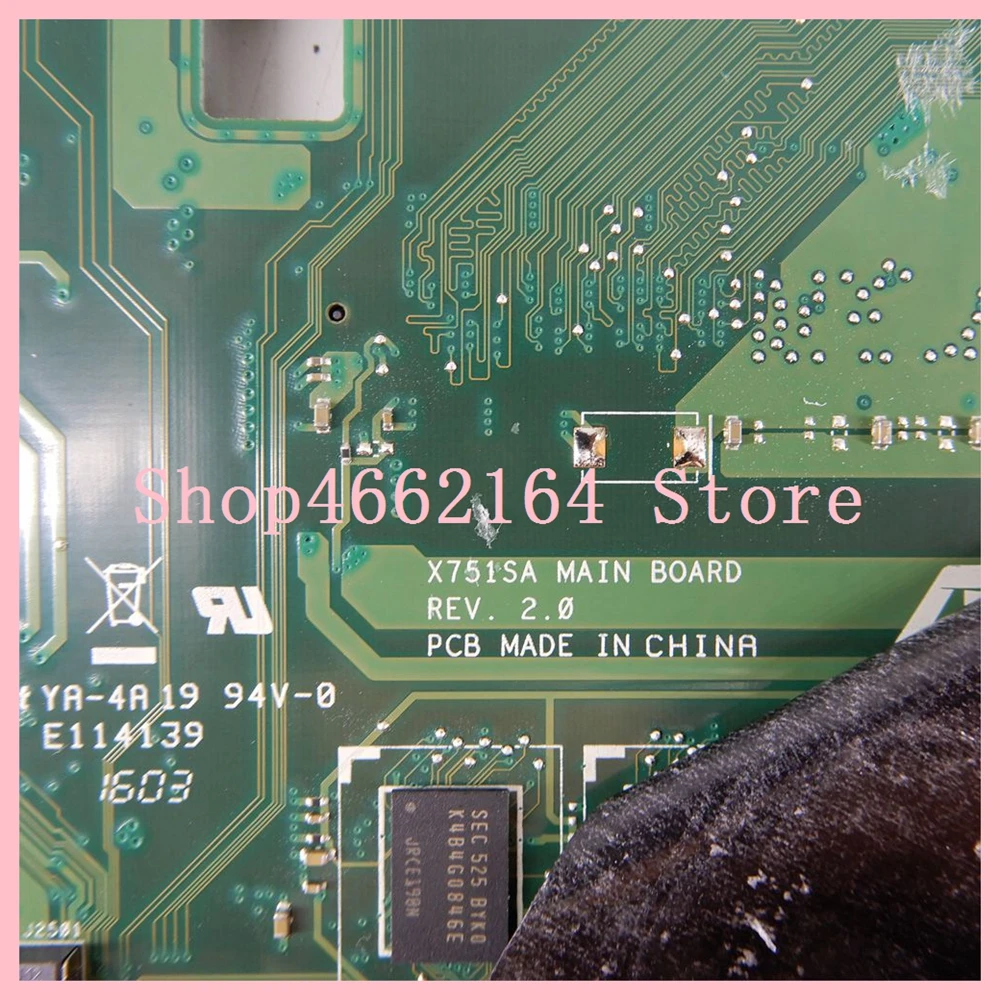  X751SJ motherboard 4GB RAM N3150 CPU With GT920M mainboard For ASUS X751S X751SJ X751SV Laptop moth