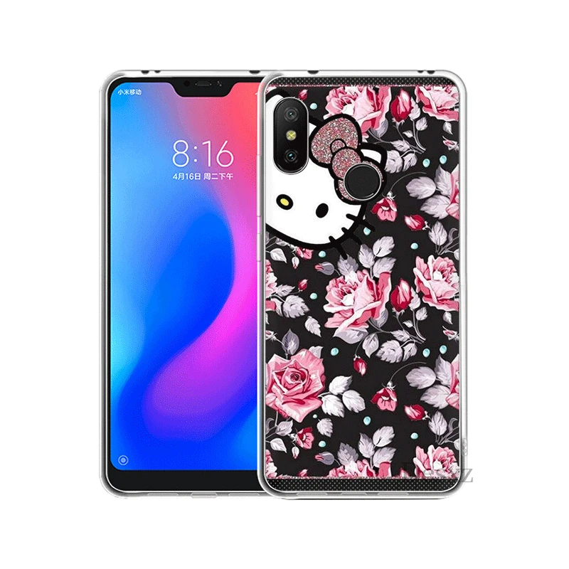 Мобильный чехол для телефона для Xiaomi Redmi Note 4 4X3, 5, 6, 7 Pro 5A твердый переплет озорной рисунок «Hello Kitty»