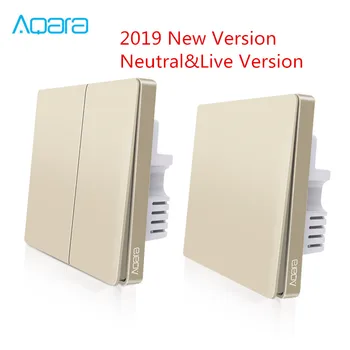 

2019 New Aqara Wall Switch Smart ZigBee Neutral&Live Wire Light Remote Control Wireless Key Wall Switch