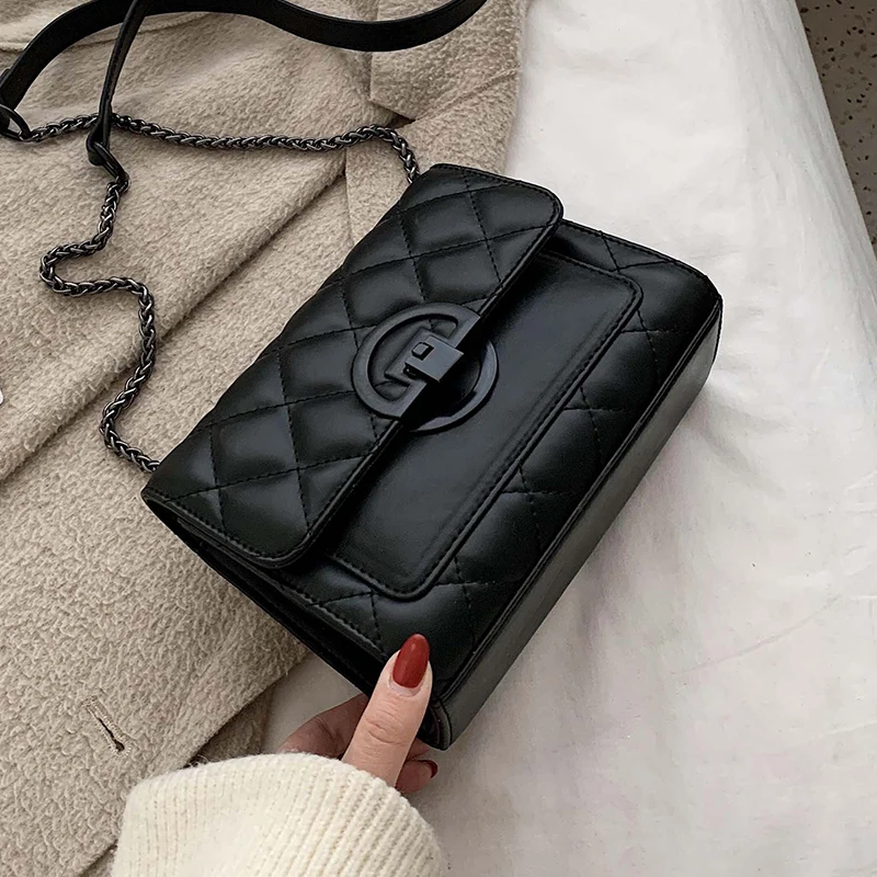

Women's Designer Handbag Fashion Flap Women Bags 2020 Shoulder Bag Ladys Quality PU Leather Balck Plaid Chain Messenger Bags