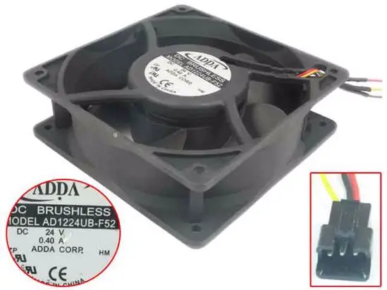 

Охлаждающий вентилятор для сервера ADDA AD1224UB-F52 DC 24V 0.40A 120x120x38 мм